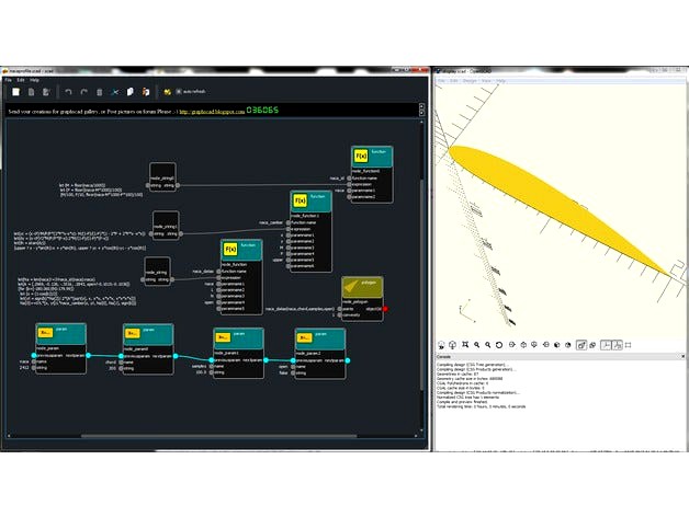 customizable naca airfoil created with graphscad by kolovitz