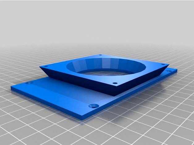 Adapter to 80mm fan for Case for Arduino Mega R3 and RAMPS 1.4 by ChuckNorris90