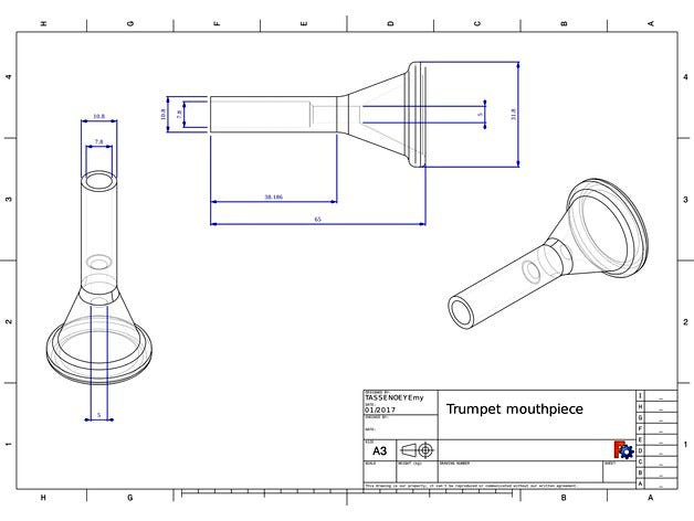 Trumpet mouthpiece by EmyT