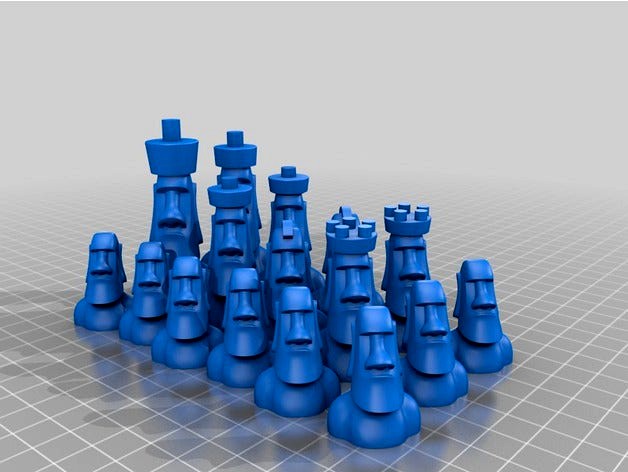 Moai Chess Set by tetralite