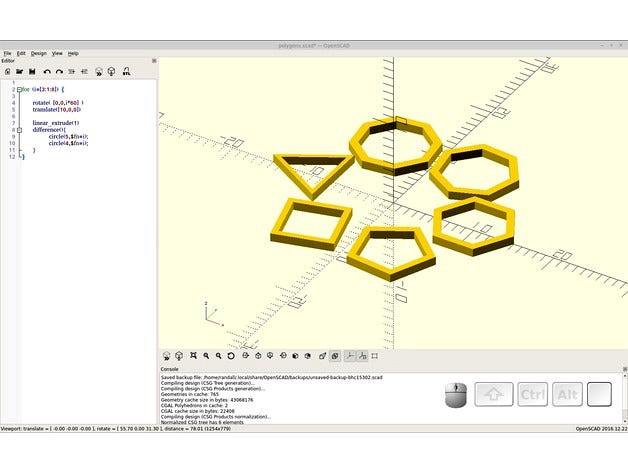 openscad4math coded Polygons by mathcodeprint