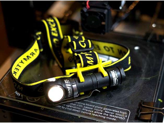 Head mount for Armytek Wizard (+other 18650 lights) by citruspers