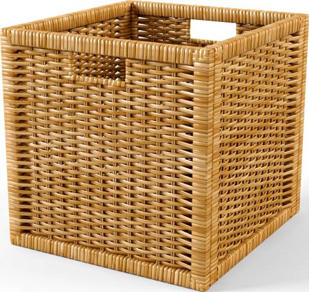 Rattan Basket Ikea Branas Natural Color 3D Model