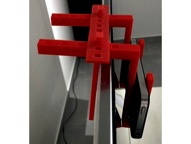 Adjustable support for attaching an iPhone or iPad on a TV by stereoxfr