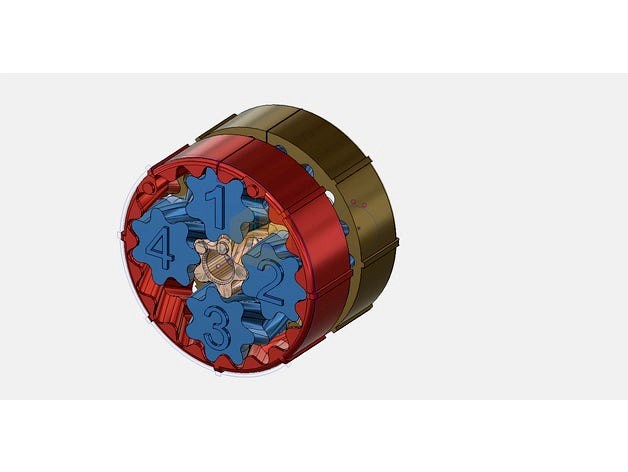 Compound Planetary Gearbox (38.75:1 or  50.4) No Bearings, No Hardware! by Gear_Down_For_What