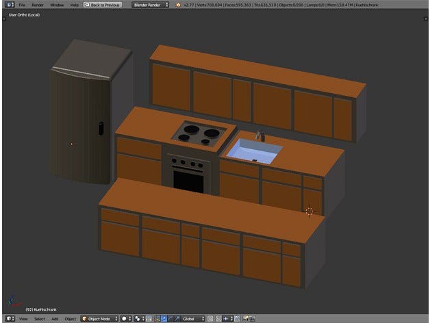 Kitchen Model by abrokadabra