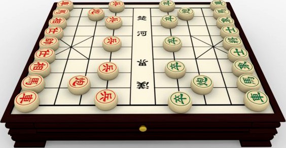 Chiness Chess - Xiangqi with table 3D Model