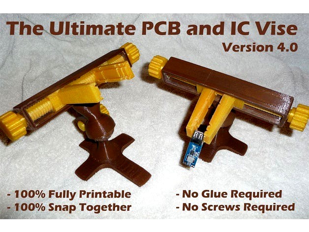 Ultimate PCB and IC Vise – Version 4 - Printable Vise for Small Electronics by GeoffreyG