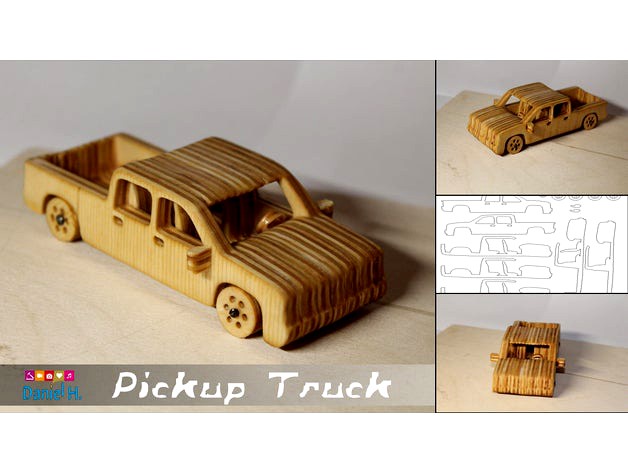 Pickup Truck Toy for laser/cnc cut by danielhdiy