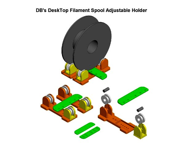 DB's DeskTop Filament Spool Adjustable Holder by DanBuro