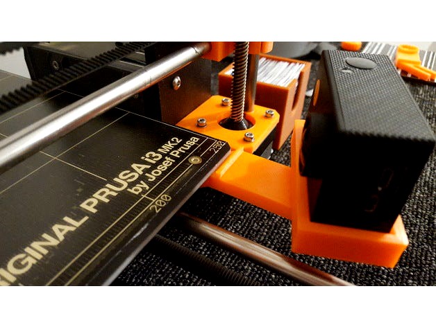 Prusa MK2 i3 Action Sport Camera build plate Camera mount by Tantalus