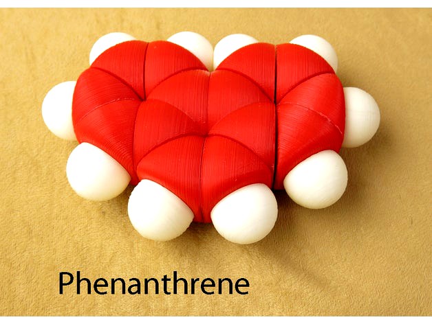 Space-filling molecular models: Phenanthrene adventure pack by Harfigger