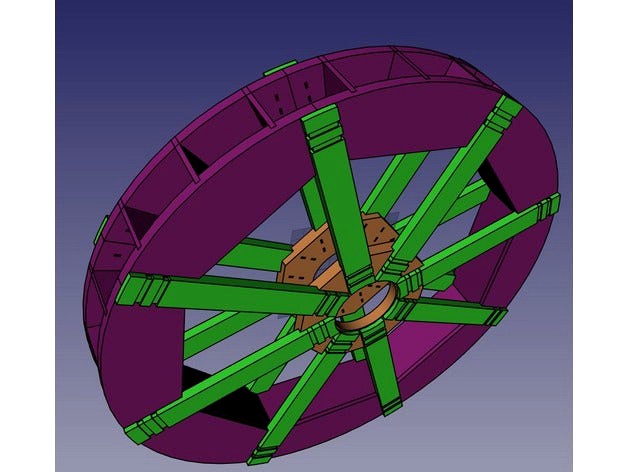 Water wheel (d = 400mm, no screw / no glue kit) by Kolouch