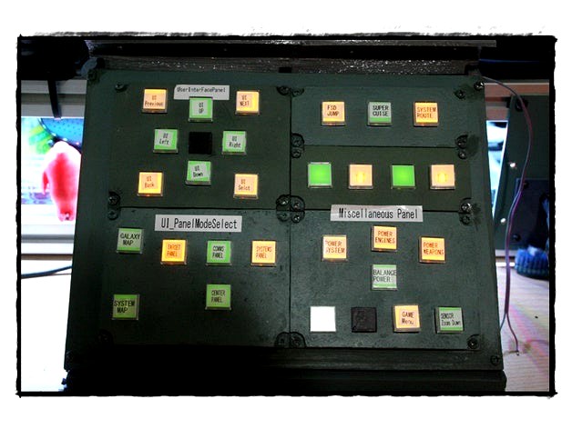 Push button switch&ToggleSwitch panel For EliteDangerous+6up by ThreePenguin