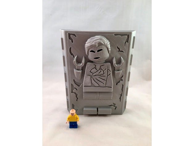 Giant LEGO carbonite Han Solo by rcaslis