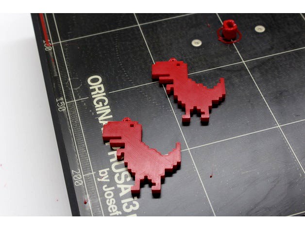 Google Chrome Offline T-rex keychain - With musical Gcode by wilika