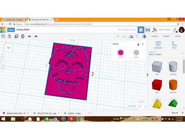 Creepy Skull Stamp by Takethetopoffofit
