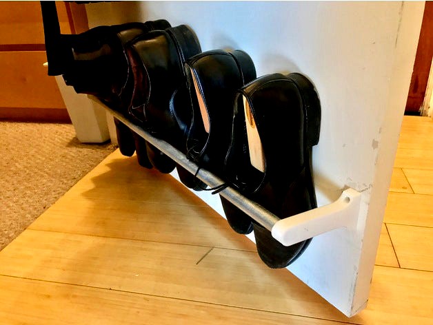 1/2" EMT pipe closet door shoe rack brackets by fiveangle