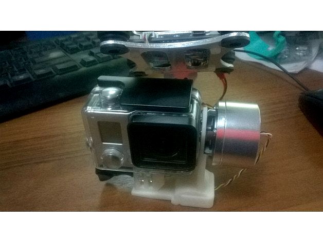 GoPro mount for FPV 2 Axis Brushless Gimbal with Controller For DJI Phantom CX-20 Go Pro 3 Silver by krikz