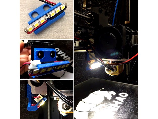 Print area LED mount for Wanhao Duplicator i3 PLUS by robomaniac