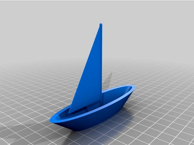 Small Sail Boat OpenScad by KySyth
