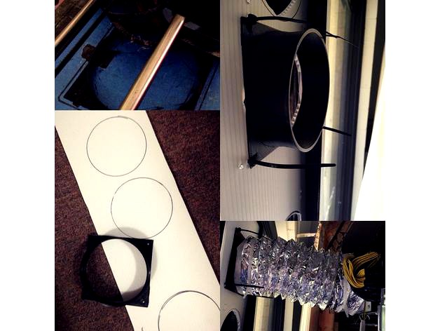 Antminer (120mm computer fan) to 120mm air ducting adapter by naher