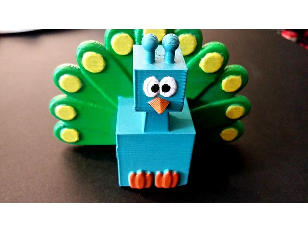 3D Block Zoo Peacock by ChaosCoreTech