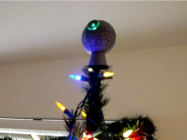 Lighted Death Star Christmas Tree Topper by DracusMage