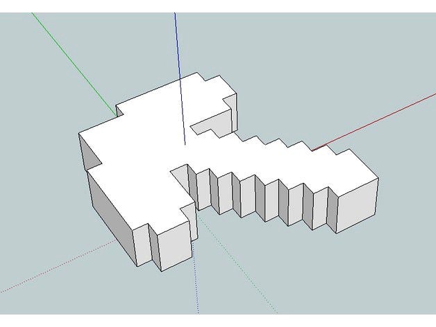 Minecraft pickaxe solid cookie cutter by ramai