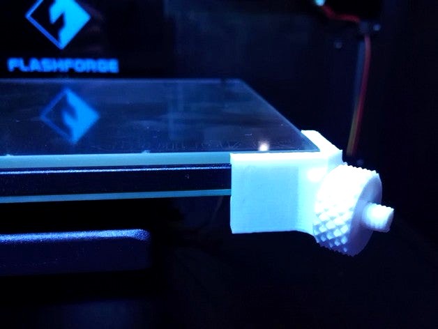 Customizable Adjustable Glass Bed Bracket for FlashForge Creator Pro etc by DrLex