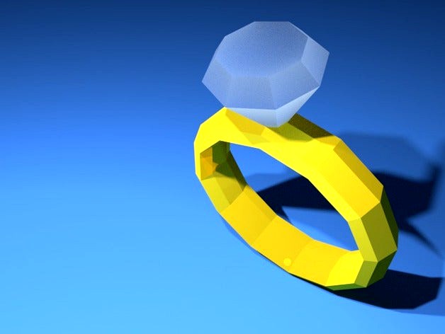 LoPoly Diamond Ring by Quinventor