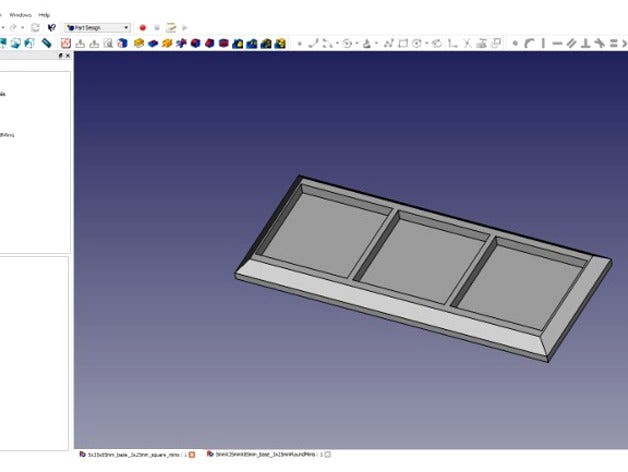 5 x 35 x 85mm Base for (3) 25mm Square Based Minis by Sudsy