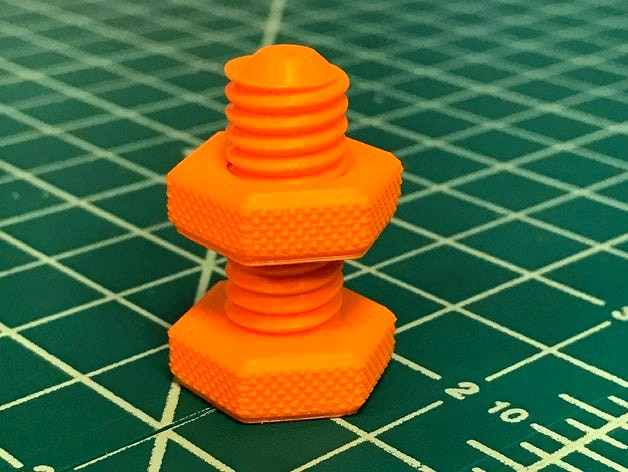 Functional Knurled Bolt and Nut by ProtoG