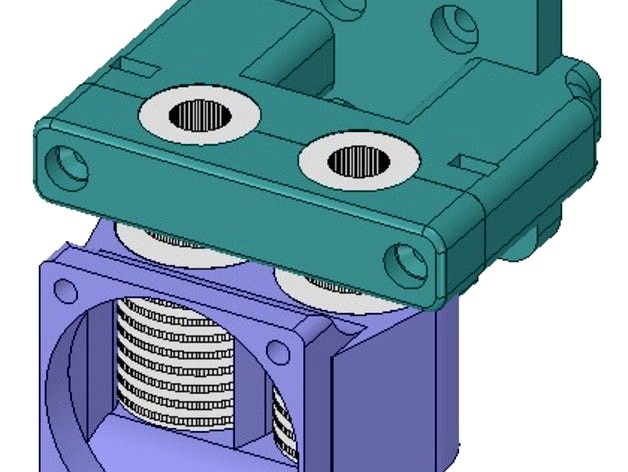 Dual E3D Mount (ver. 6) for HyperCube Printer by boweeble