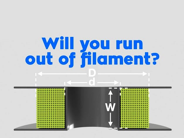 Remaining filament length calculator by Deemoss
