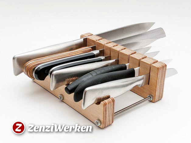 Two-Part Knife Block cnc/laser by ZenziWerken