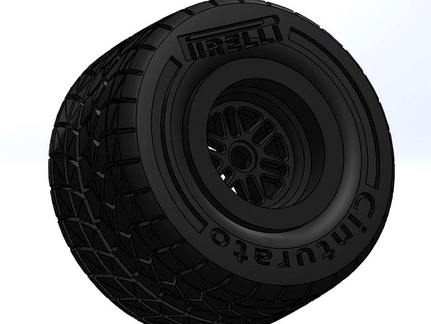 SCALED FORMULA 1 F1 REAR RIM AND WET TYRE  by ilmiticoggg