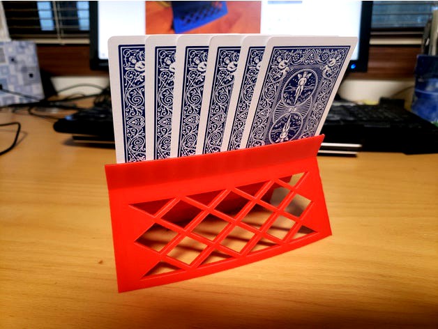 Three Tier Playing Card Holder with Lattice Back by bneedhamia