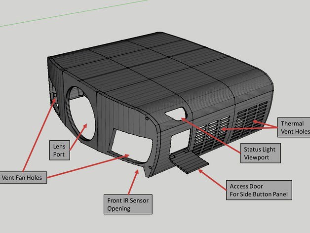 Projector Shell Plate Epson 5040UB Projector Shell by BlackBanshee 3d model