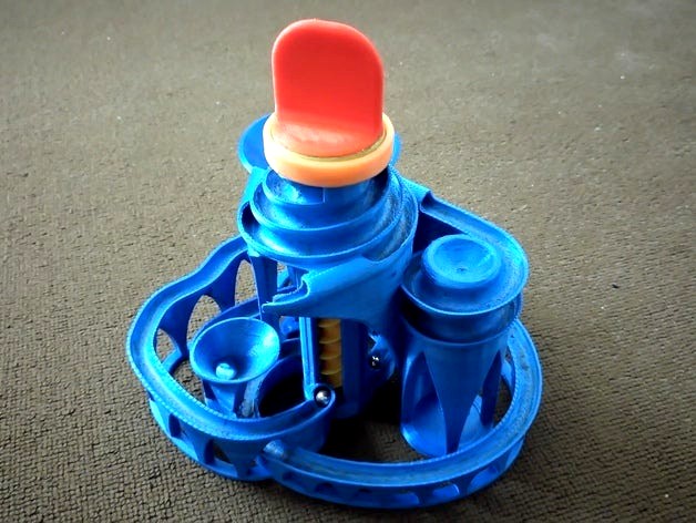 Big button for easy spin to the cyclone: triple lift triple track marble machine by Nengnoinoi