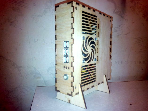 Thin mini ITX plywood case by DarthCorvus