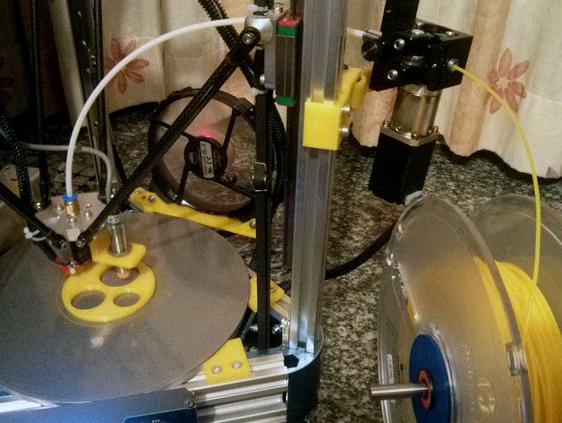 Horizontal Movable Remote Feeder Mount for Kossel Mini by ynchow01