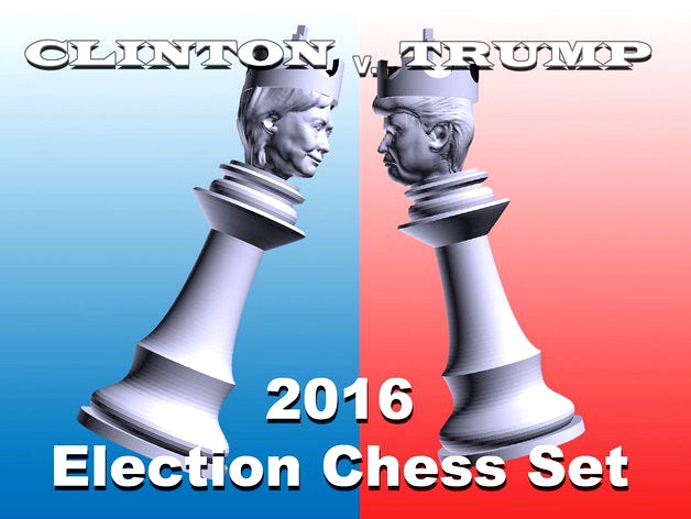 Clinton vs Trump Chess Set by cdr420