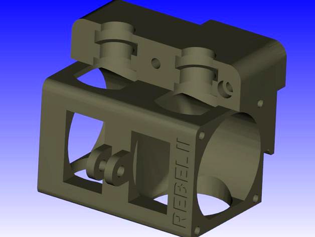 Rebel II - Dual Bowden E3D V6 Extruder for Rebel II V32 by tom666