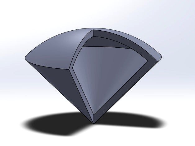 3D Cone with Spherical Top with Corner Cutout by AlexHartigan