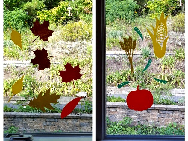 Fall Harvest Fun Window Decals by barb_3dprintny