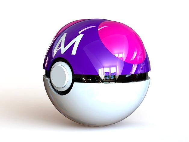 Master Ball - Fully Functional PokeBall with Button and Hinge by MrFozzie