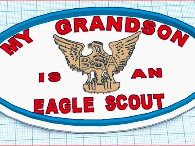 Trailer Hitch plate Eagle Scout Grandson by Hobby2