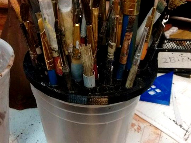 Paint Brush Holder for Plastic Cup by Jollybgood