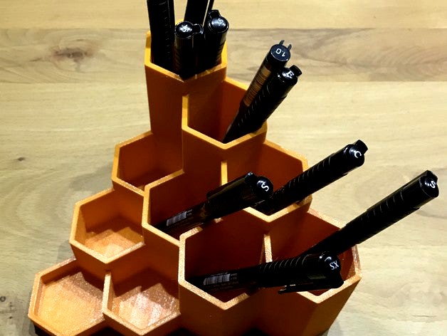 Hexagon Pencil Holder by schablone